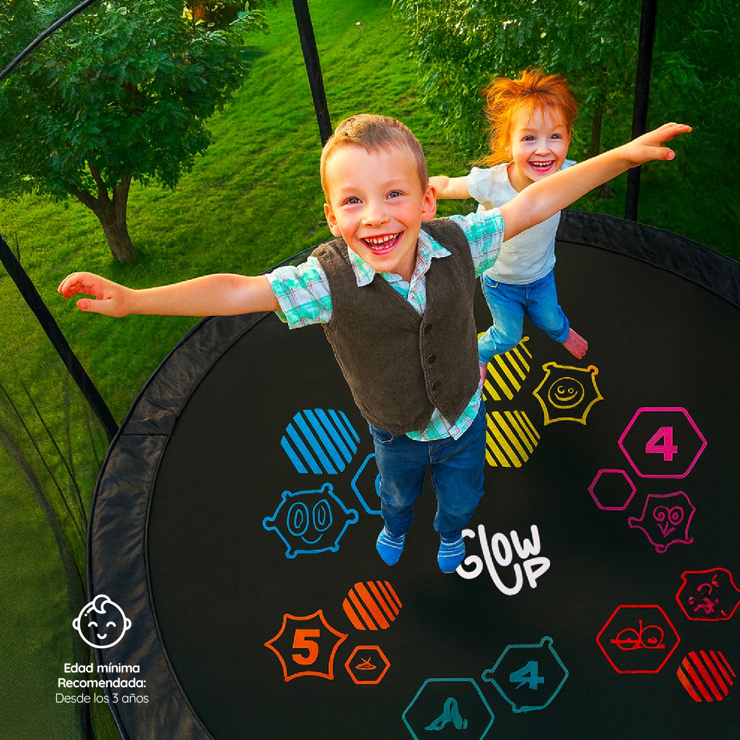 Cama Elástica 10ft 3.05 mts GlowUp Malla y Escalera Limited Edition