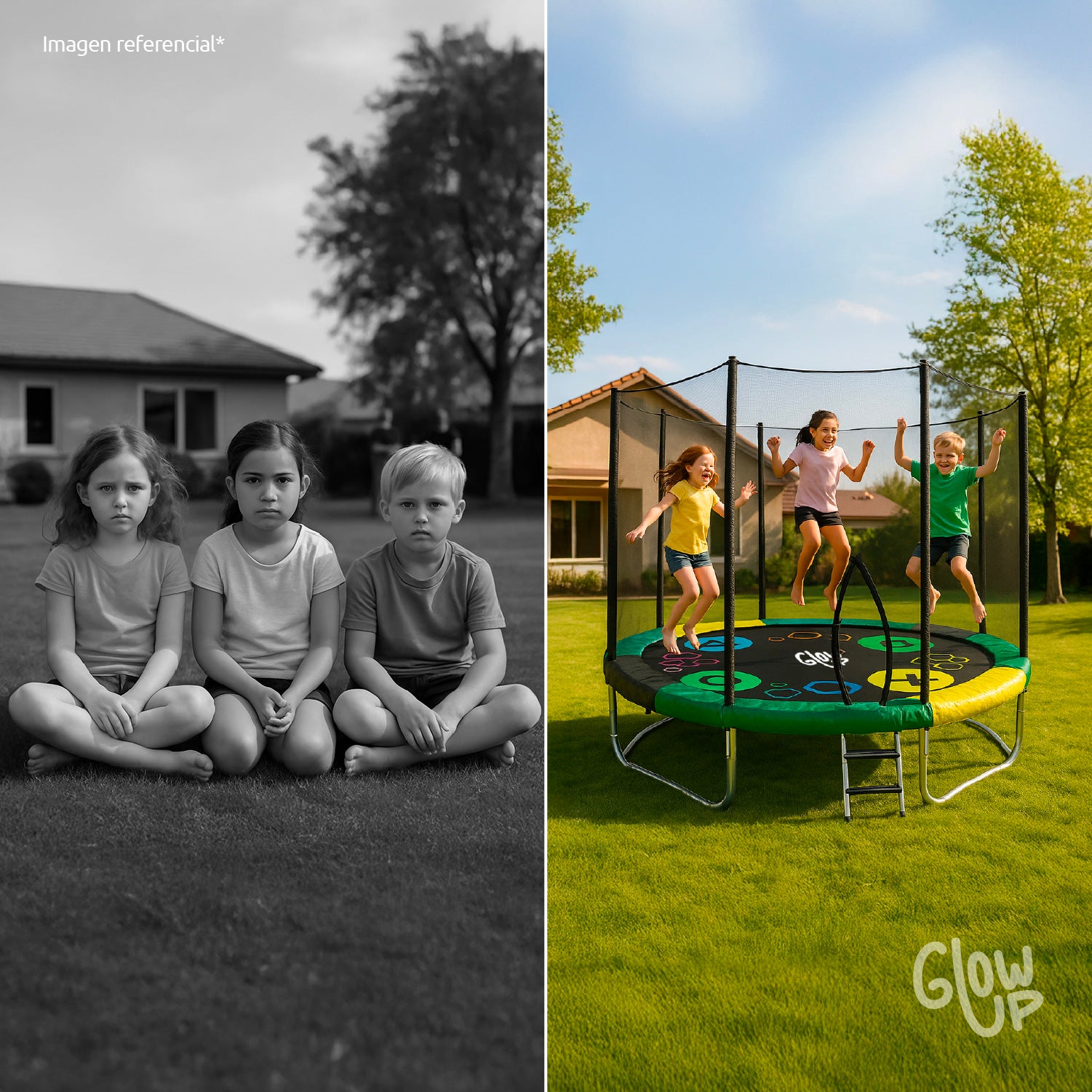 Cama Elástica 3,05 mt 10ft Glowup Malla y Escalera Edición Exclusiva F