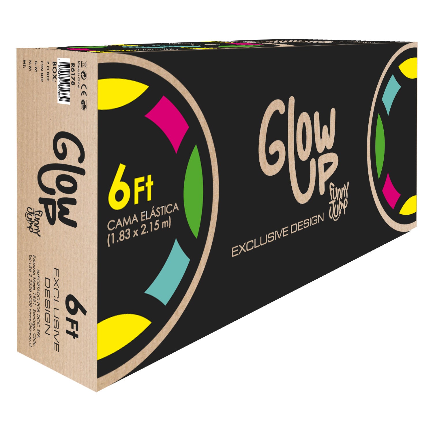 Cama Elástica 1,83 mt 6ft Edición Exclusiva R GlowUp