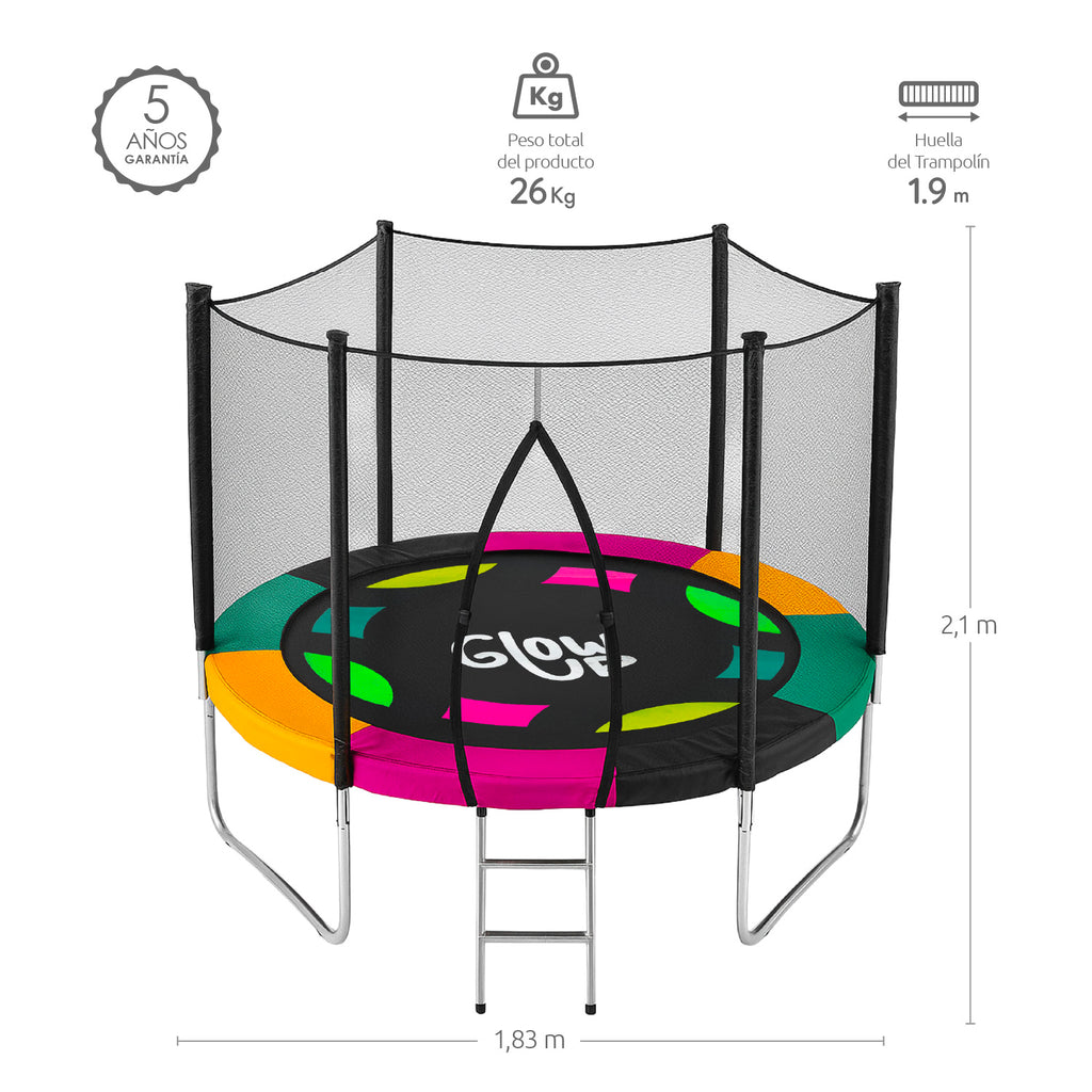 Cama Elástica 1,83 mt 6ft Edición Exclusiva R GlowUp