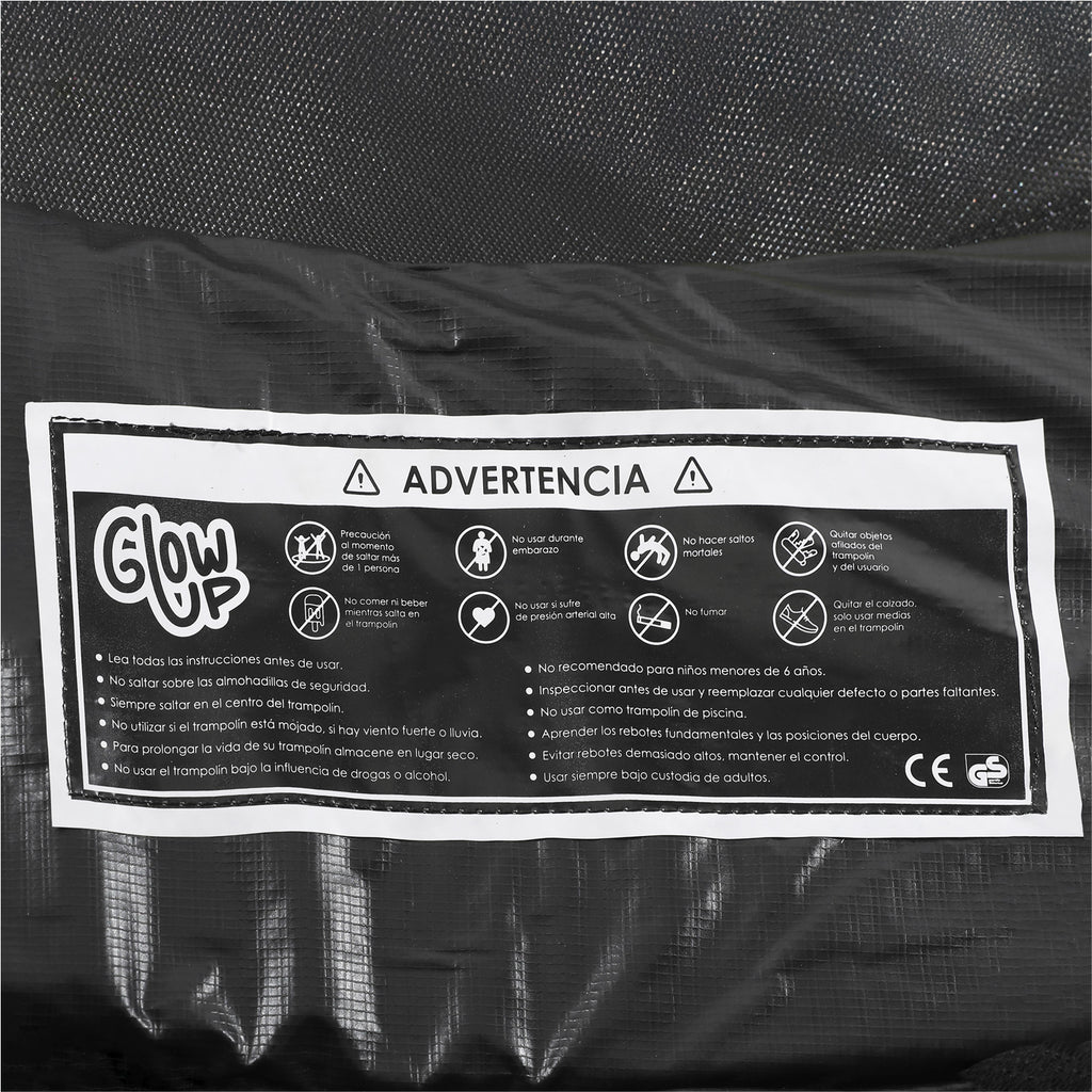 Cama Elástica 8ft 2.44 mts GlowUp Malla Escalera y Juegos Limited Edition