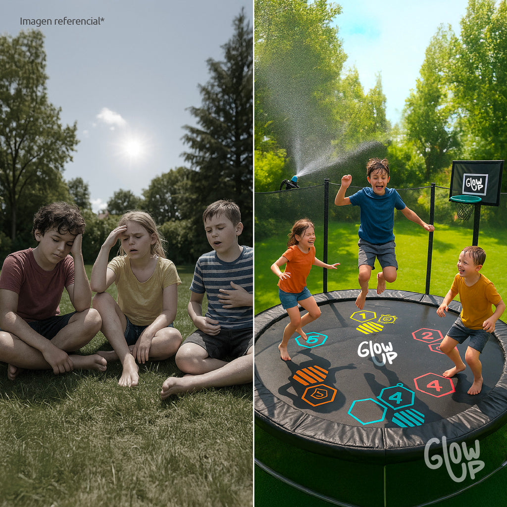 Cama Elástica 8ft 2.44 mts GlowUp Malla Escalera y Juegos Limited Edition