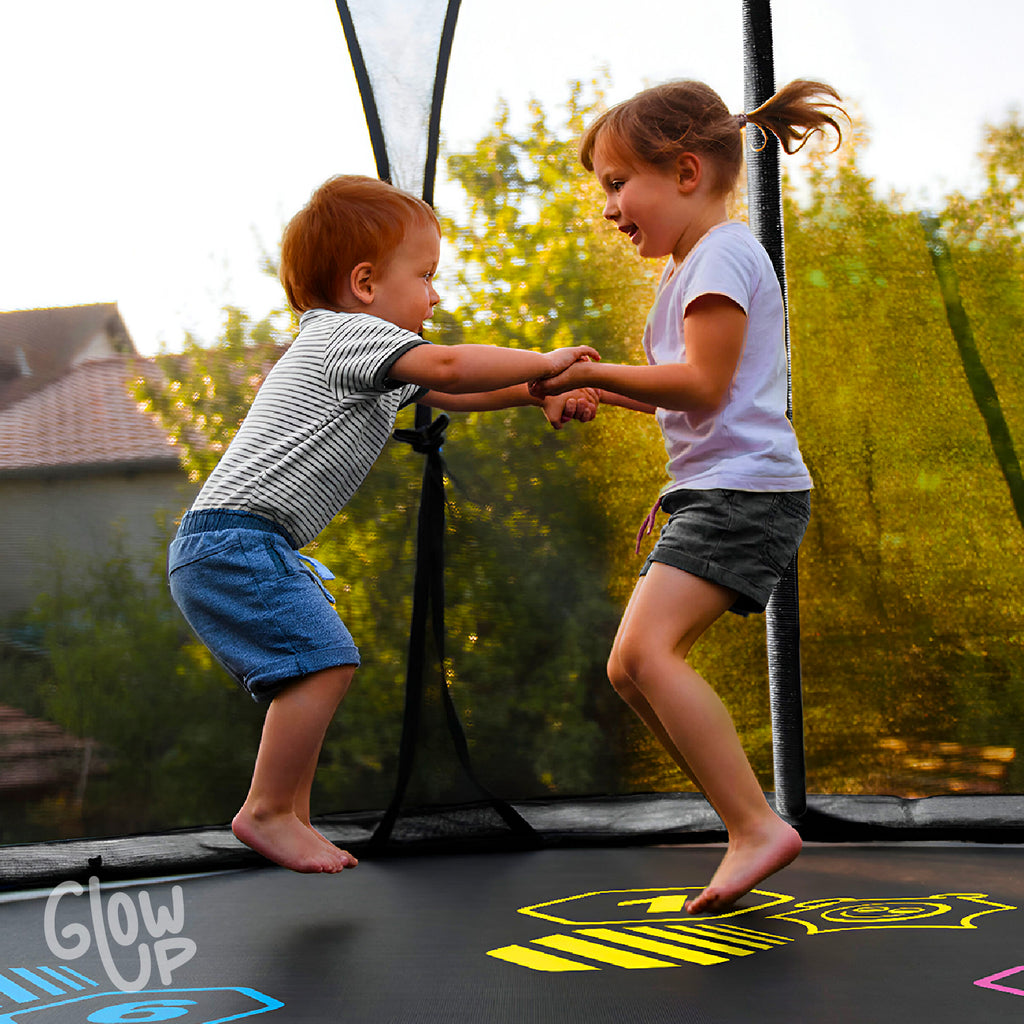 Cama Elástica 8ft 2.44 mts GlowUp Malla Escalera y Juegos Limited Edition