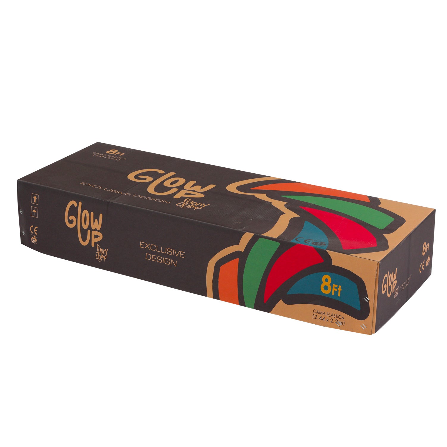 Cama Elástica Glowup 2,44 mt 8ft GlowUp Con Malla y Escalera Edición Exclusiva P