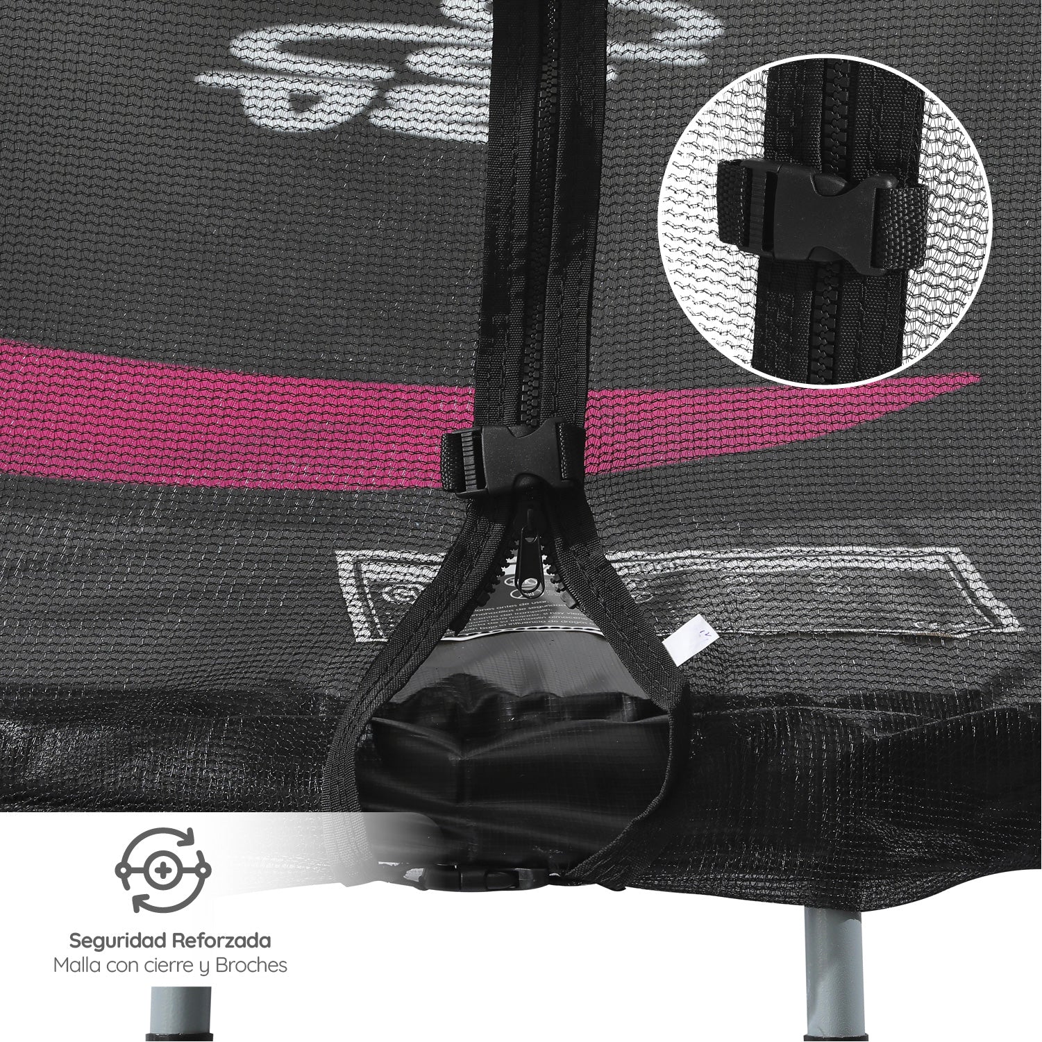 Cama Elástica Glowup 2,44 mt 8ft GlowUp Con Malla y Escalera Edición Exclusiva P