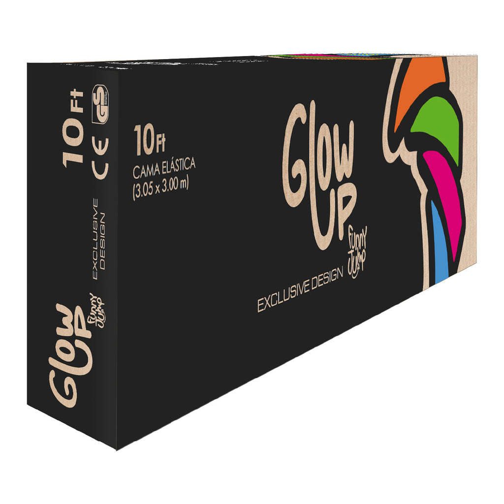 Cama Elástica 3,05 mts 10ft GlowUp Malla y Escalera Edición Exclusiva P