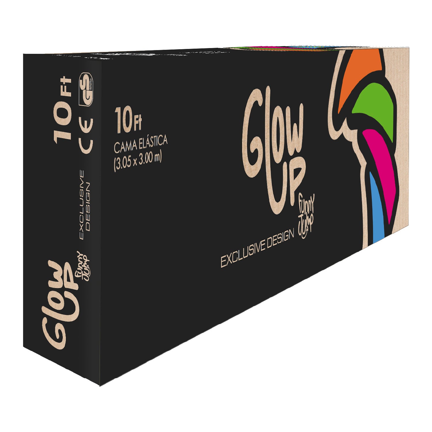 Cama Elástica 3,05 mts 10ft GlowUp Malla y Escalera Edición Exclusiva P