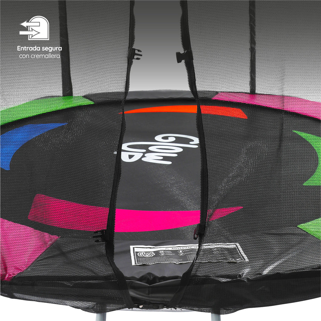 Cama Elástica 3,05 mts 10ft GlowUp Malla y Escalera Edición Exclusiva P