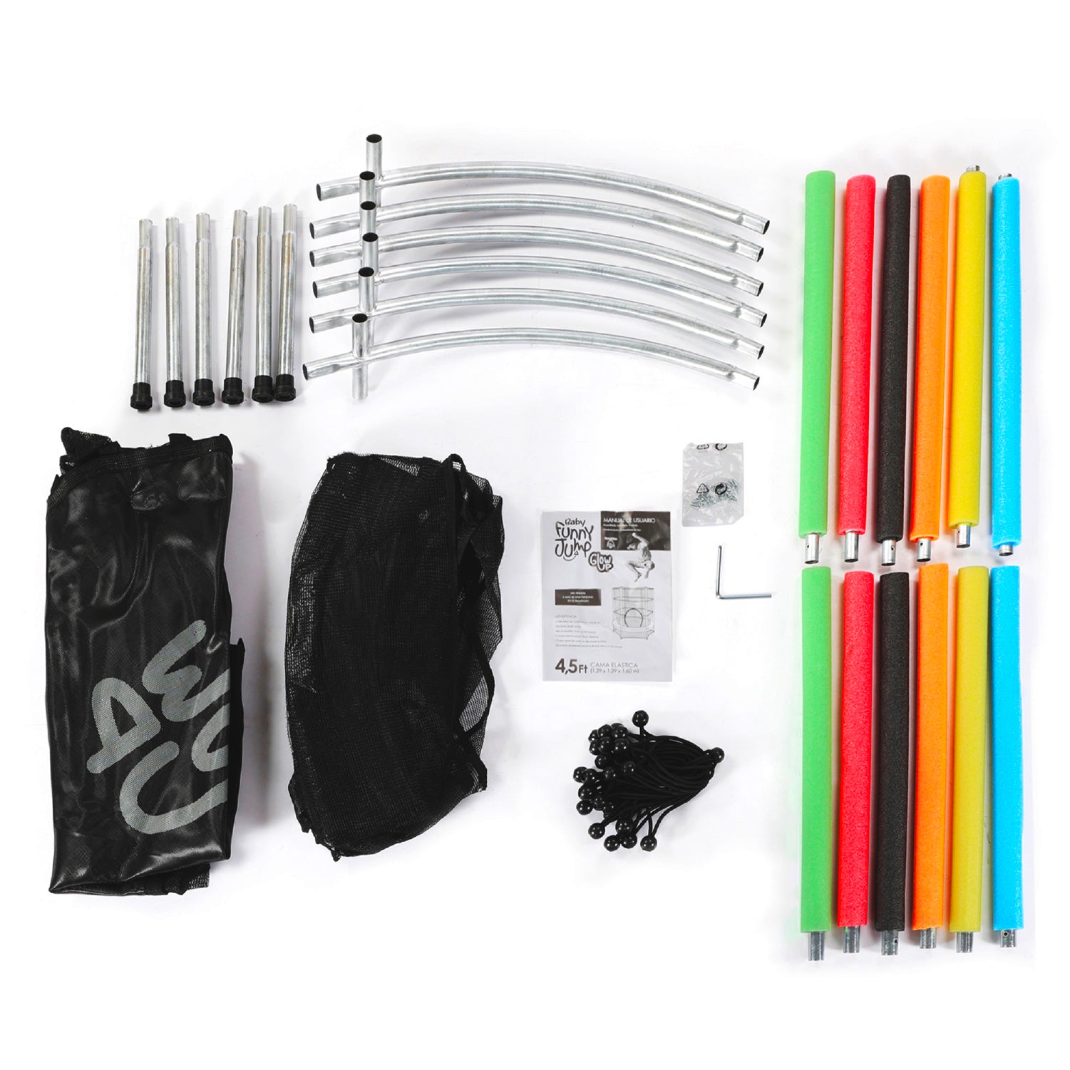 Cama Elástica GlowUp 1,40 x 1,60 mt 4,5 Ft Malla Seguridad Superior