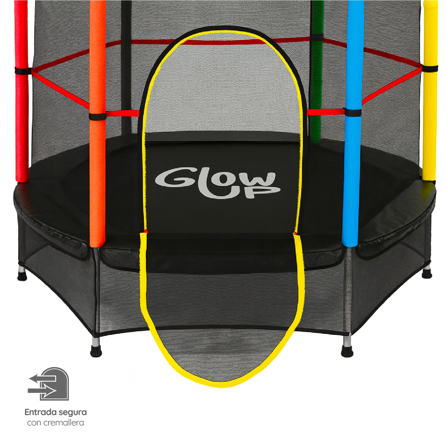 Cama Elástica GlowUp 1,40 x 1,60 mt 4,5 Ft Malla Seguridad Superior