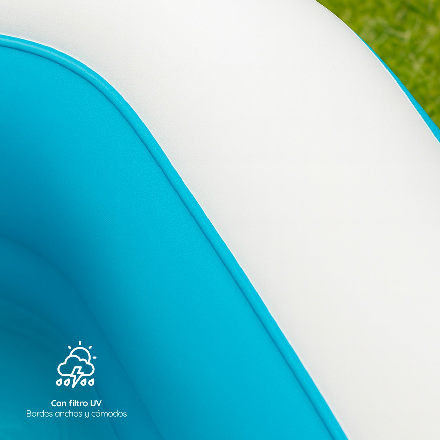 Piscina inflable 210x150x65 cm 850 Litros Celeste GlowUp