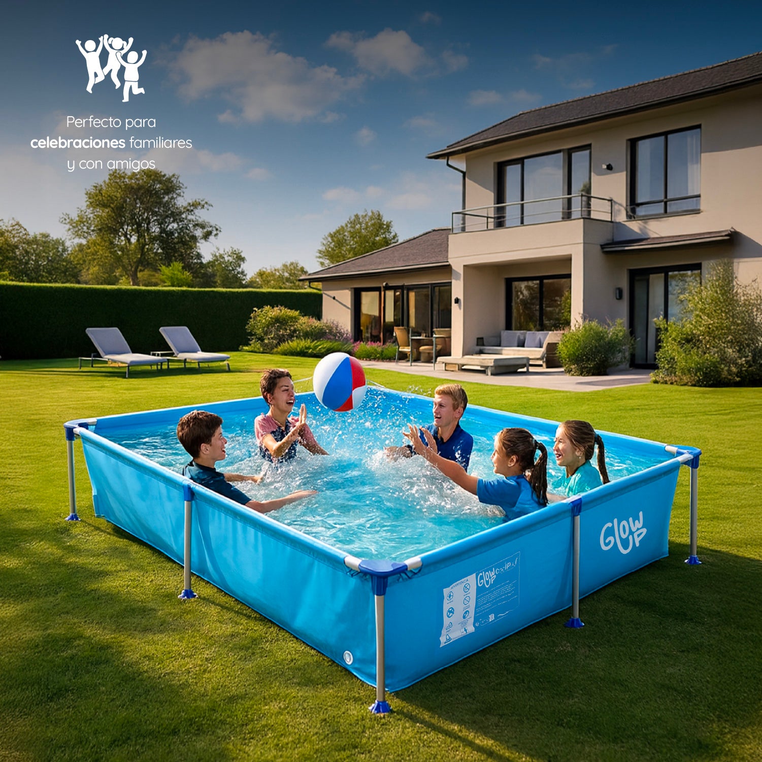 Piscina Estructural 1287 Lts 228X159X42 cm Glowup