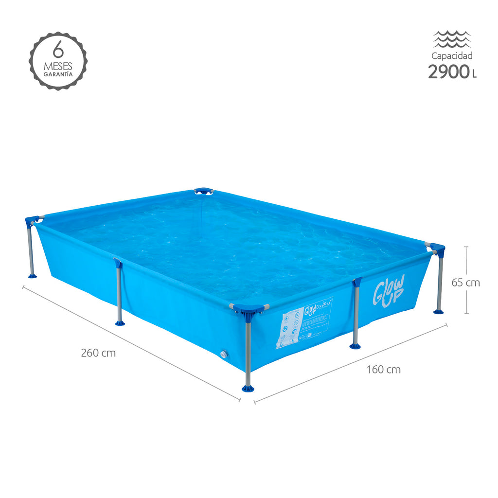 Piscina Estructural 2612 Litros Glowup 260X160X65 CM