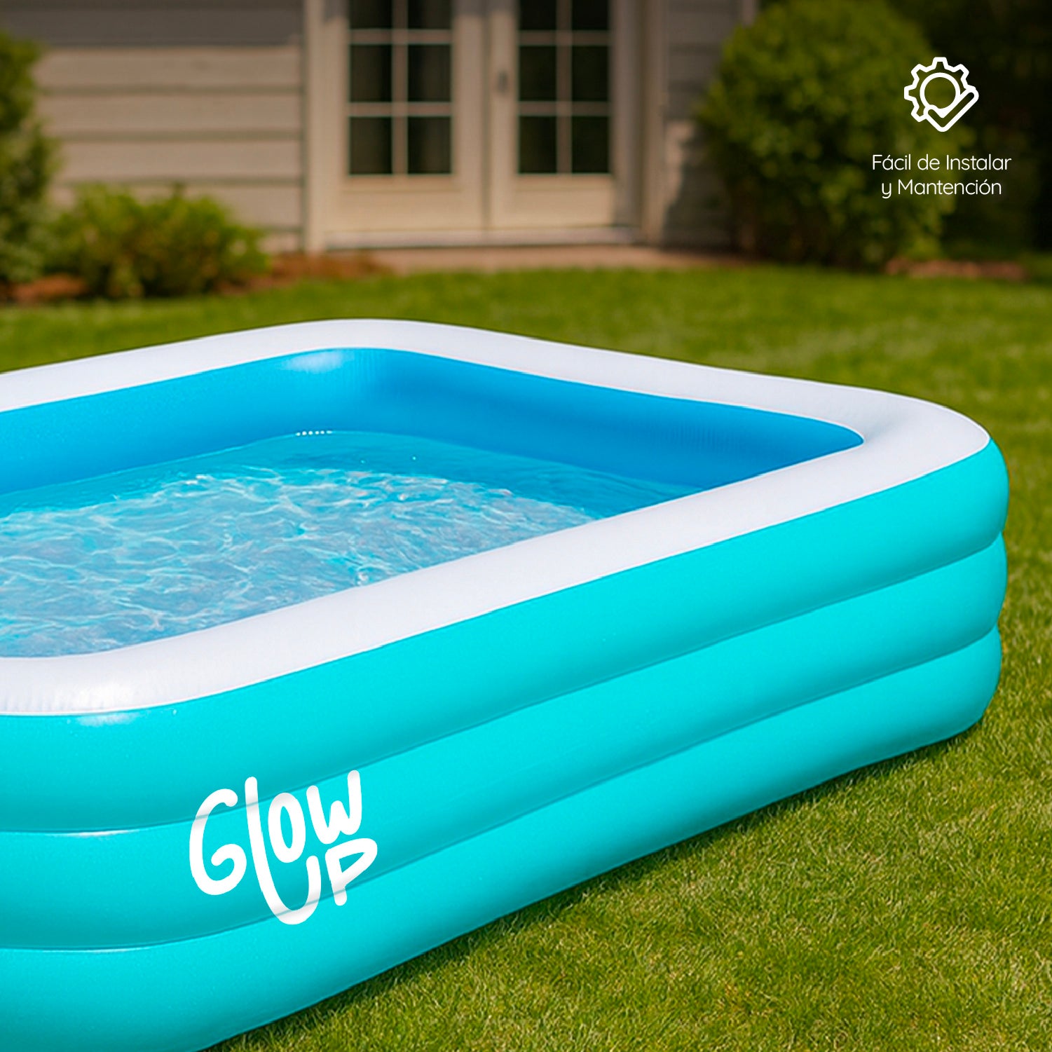 Piscina Inflable 150x105x50 cm con Inflador GlowUp