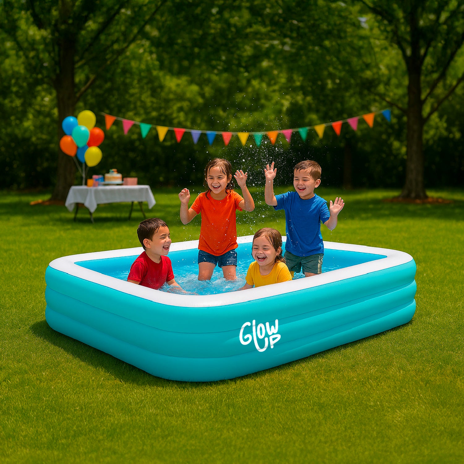 Piscina Inflable 150x105x50 cm con Inflador GlowUp