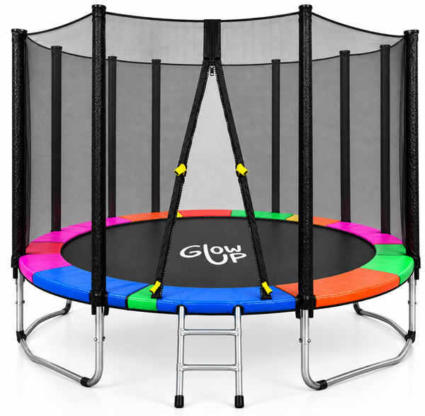 Cama Elástica 12ft 3,66 mts GlowUp con Malla y Escalera